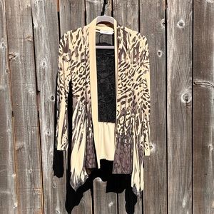 Cover Charge open waterfall top cardigan size small